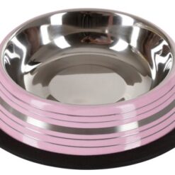 Gamelle inox antidérapant Rose