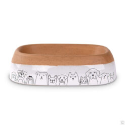 Freezack Bol en céramique pour chiens et chats brun​/​blanc (300ml)