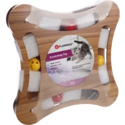 Jouet à griffer Densi Carré avec balle Brun