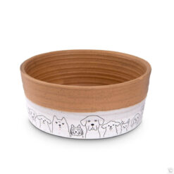 Freezack Pet​-​Gang – gamelle en céramique pour chiens et chats brun​/​blanc (650ml)